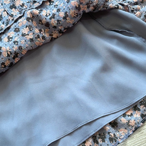 1. State Floral Ruffle Balloon Sleeve Mini Wrap Dress - Picture 11 of 16